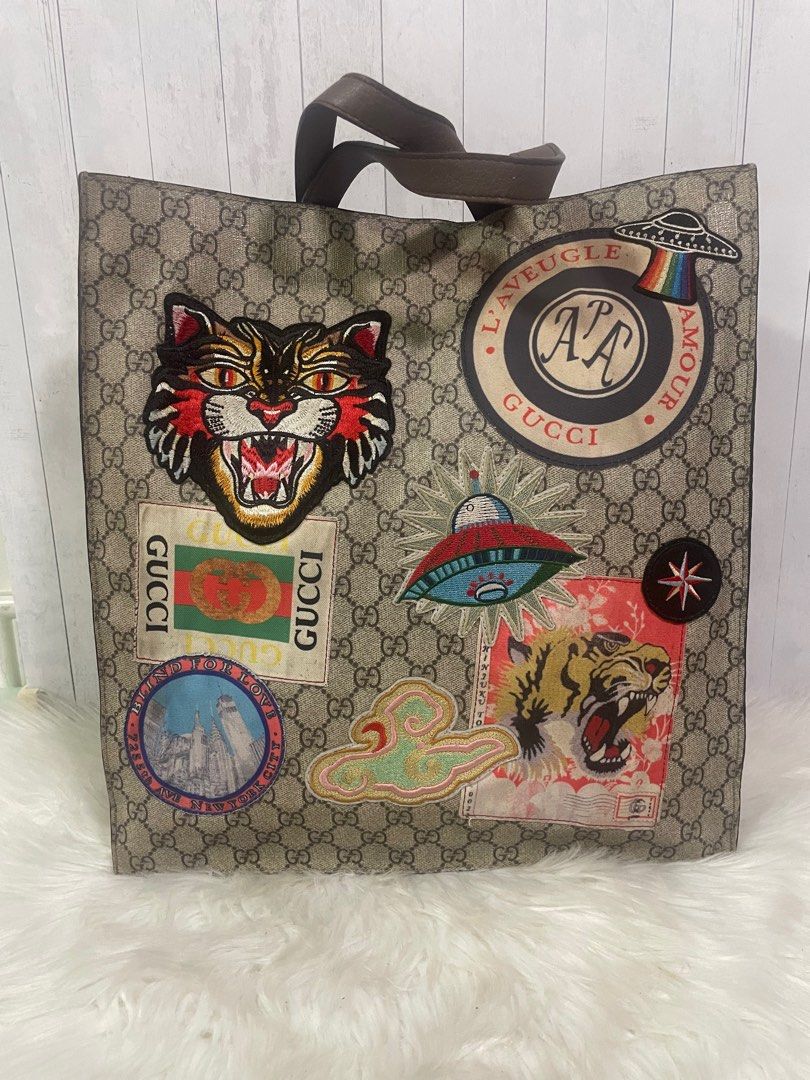 Gucci supreme soft canvas tote top