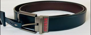 GUESS BLACK/BROWN SIGNATURE RED LOGO TWIST REVERSIBLE LEATHER BELT EXTRA LARGE XL 42-44