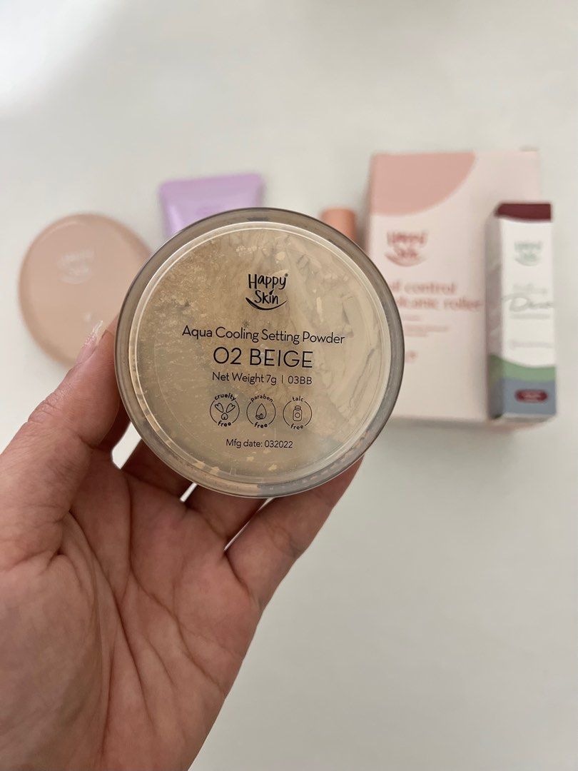 Happy Skin Make Up (Category: Makeup) located in Manila. Submitted by annesson (Listing ID 1277977228, Image 3). Description: Price starts at P250 Happy Skin Aqua Cooling Setting Powder ( Beige) 50 to 60% full - P400 Happy Second Skin Serum Cushion (Soft Beige) 60 to 70% full - P400 Happy Skin Blurring Skin Tint ( Light to Medium) 60 to 70% full - P300 Happy Skin Volcanic Oil Control Roller New w/ box - P280 Happy Skin Cooling Lip & Cheek Tint ( 