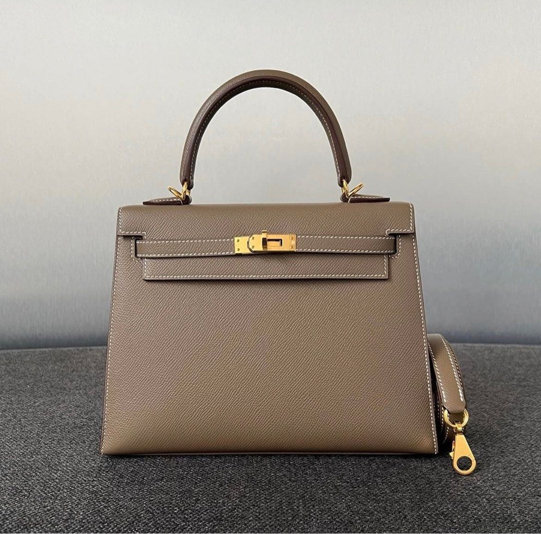 Hermes Kelly 25 Sellier Etoupe Epsom Ghw Luxury Bags Wallets