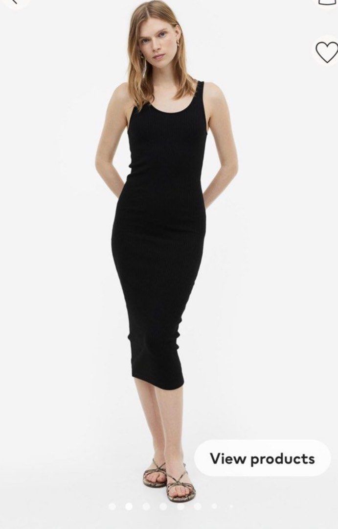 H M Maxi Midi Bodycon Dress Black Women s Fashion Dresses Sets Dresses on Carousell
