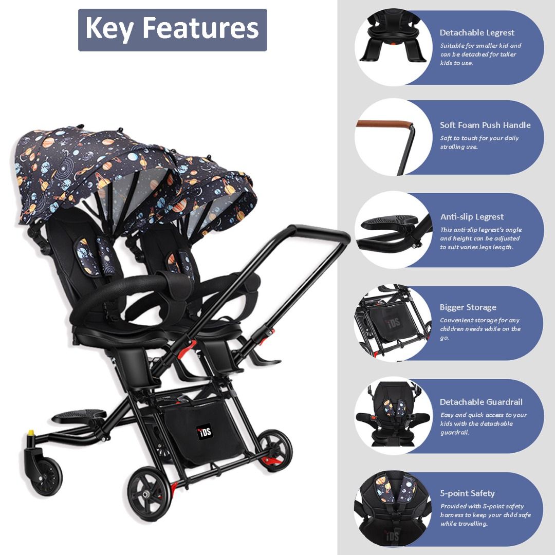 [iDS] Promo! New Dual Facing Foldable Reclining Reversible Twin