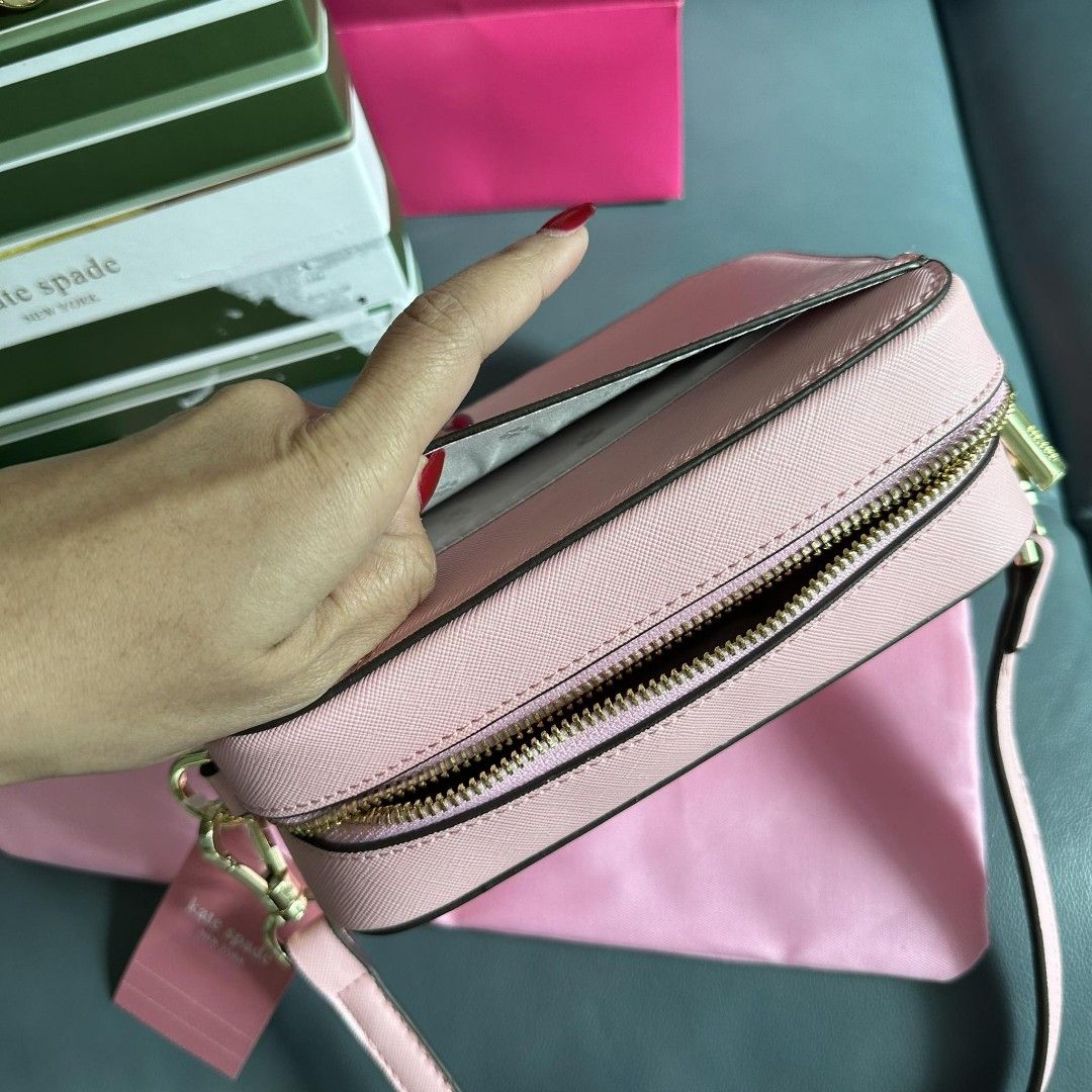 Kate Spade Link Large Top Zip Tote Shoulder Bag Light Pink Multi Logo  Signature