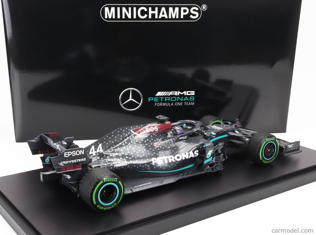 Lewis Hamilton 2020 world champion Mercedes Minichamps 1/12nd scale ...