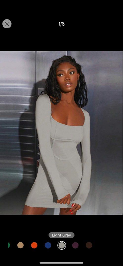 Light grey bodycon dress Women s Fashion Dresses Sets Dresses