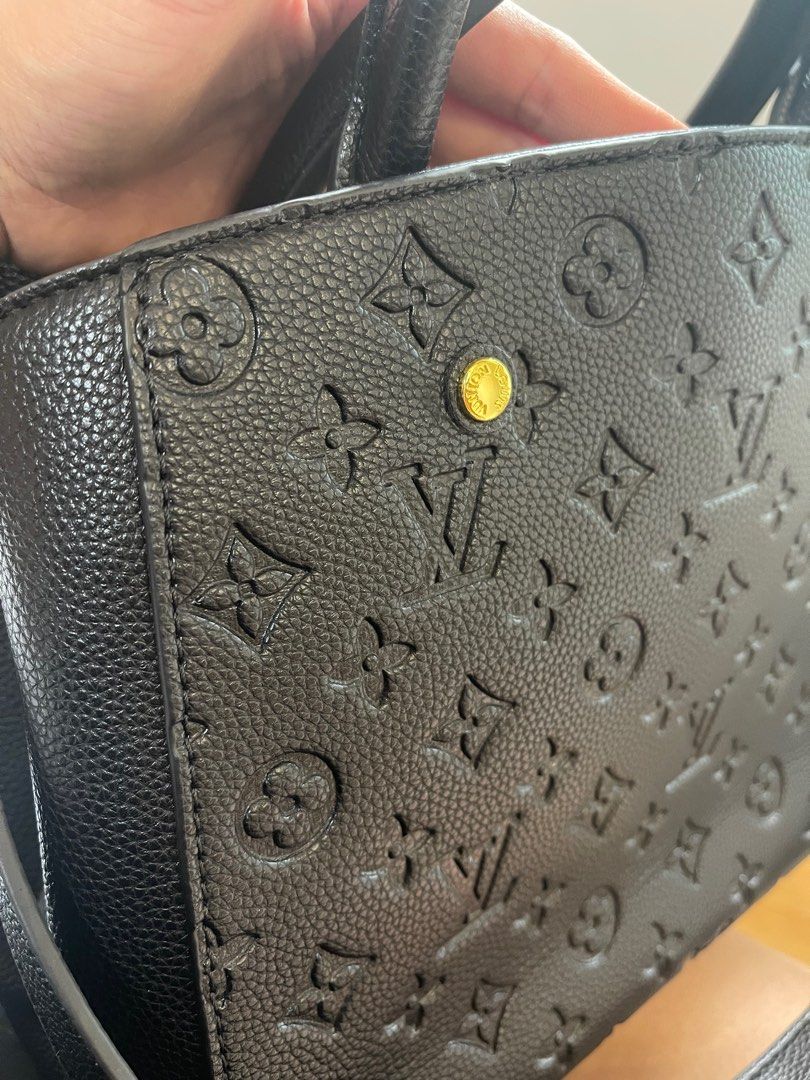 Louis Vuitton Monogram Empreinte (Category: Luxury Bags & Wallets) located in Don Carlos. Submitted by thejoyofbags2 (Listing ID 1277932624, Image 2). Description: -Preloved -Louis Vuitton Monogram Empreinte Montaigne MM M41048 Noir -Can be worn as handbag and shoulder bag Coded Real leather Pm for more information.