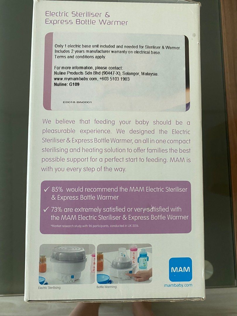 Mam electric steriliser & express bottle warmer instructions online