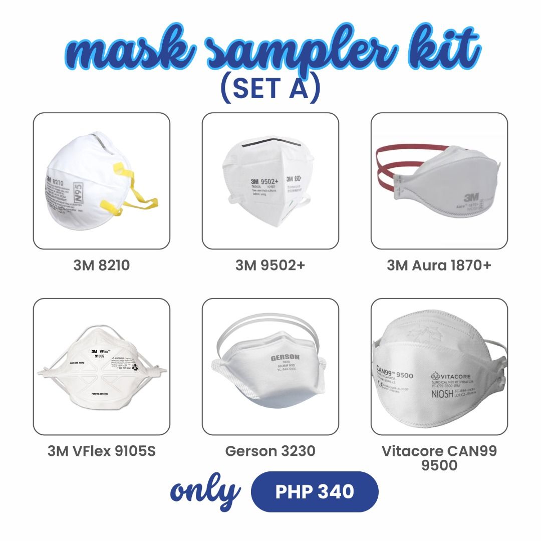 Mask sampler kit (Set A), Health & Nutrition, Face Masks & Face Shields ...