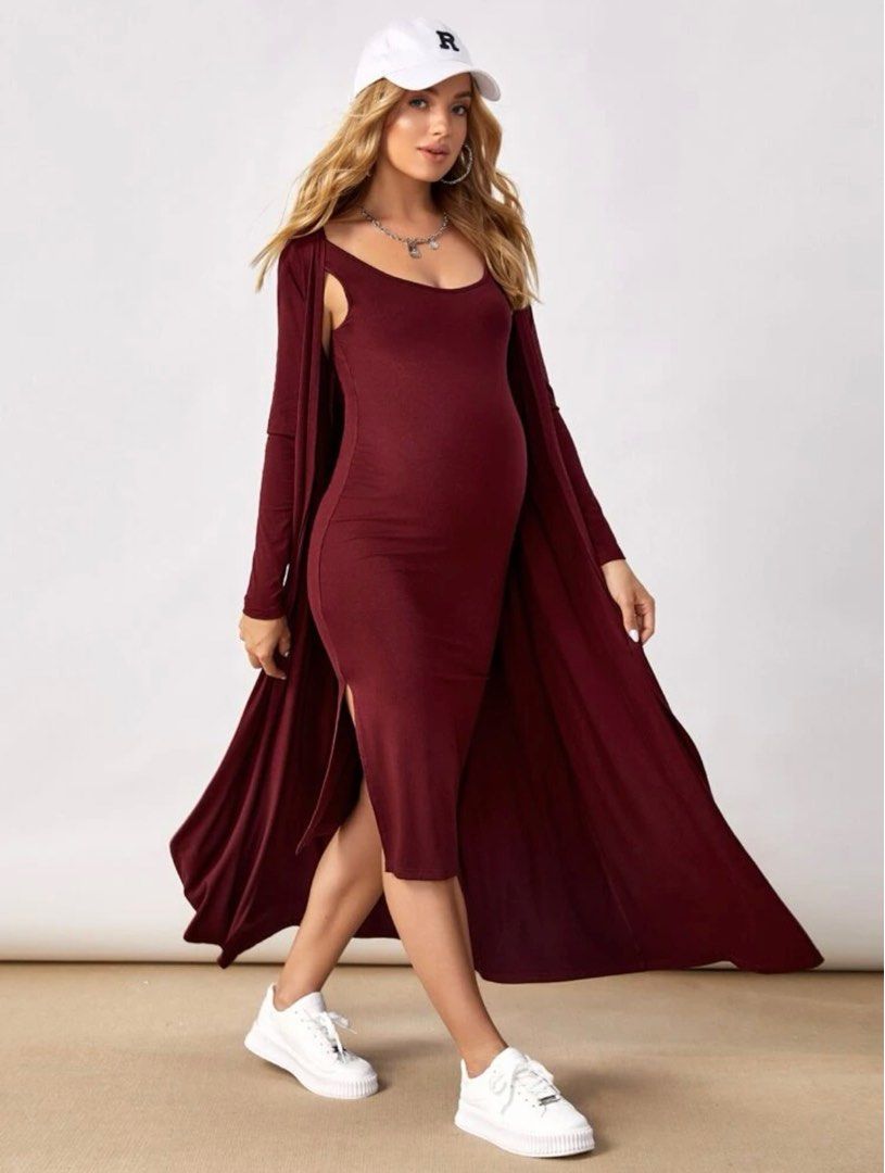 Maternity dress with cardigan online