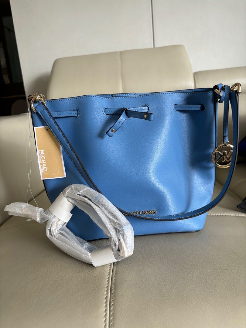 Michael Kors Eden Bucket bag French Blue Luxury Bags Wallets on Carousell