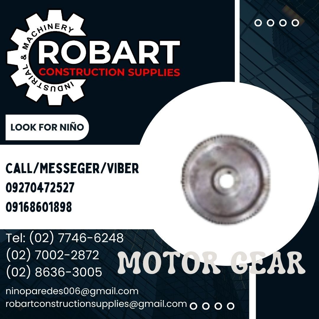 MOTOR GEAR (Category: Construction Tools & Equipment) located in Manila. Submitted by ninoparede24925 (Listing ID 1277945480, Image 1). Description: MOTOR GEAR Code:P-36-001 - - FOR INQUIRES: 𝓟𝓵𝓮𝓪𝓼𝓮 𝓬𝓪𝓵𝓵 :09270472527 09168601898 Look for:Niño Paredes Tel: (02) 7746-6248 (02) 7002-2872 (02) 8636-3005 𝑴𝒂𝒏𝒊𝒍𝒂 𝑶𝒇𝒇𝒊𝒄𝒆: 1405 𝒀𝒖𝒔𝒆𝒄𝒐 𝒔𝒕 𝑺𝒕𝒂 𝑪𝒓𝒖𝒛. 𝑴𝒂𝒏𝒊𝒍𝒂 #RobartConstructionSupplies #ConstructionSupplies #Industri