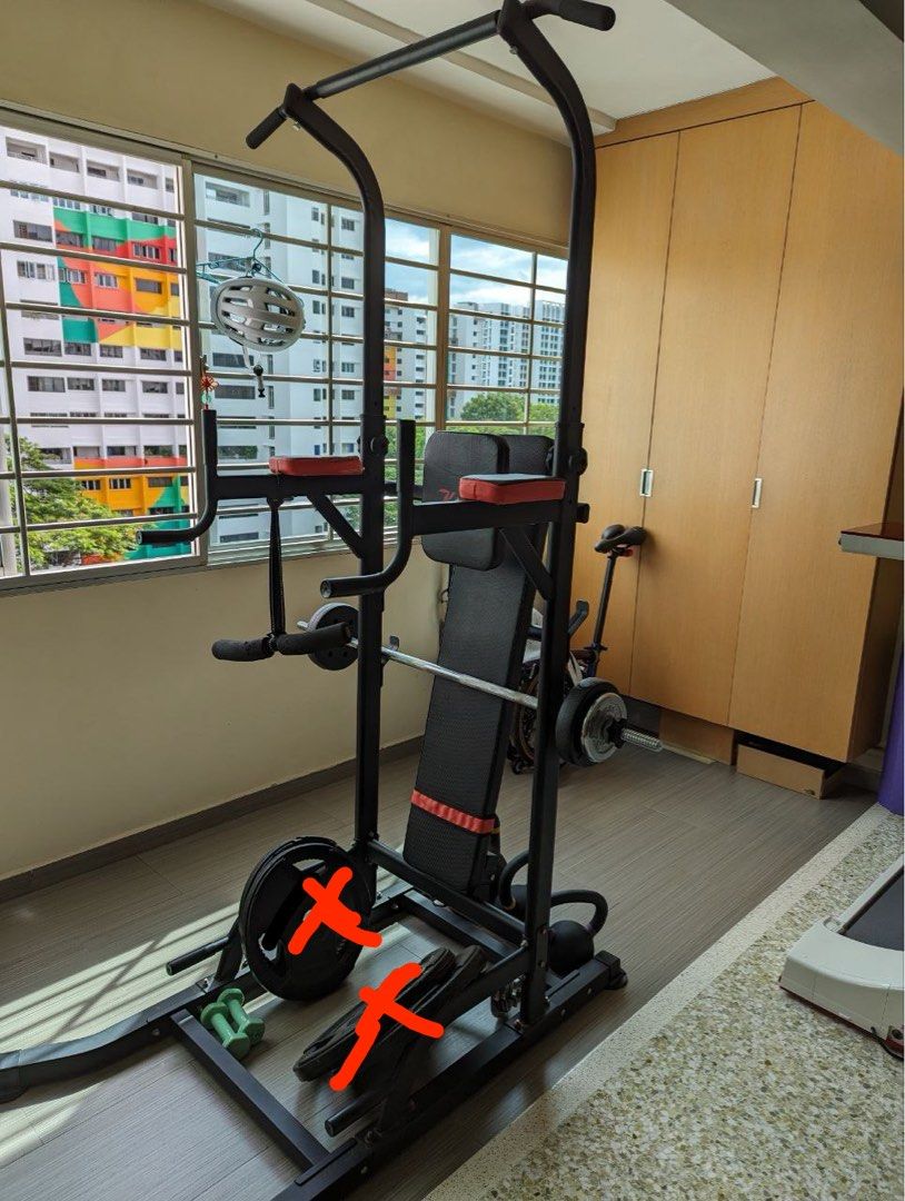 Multifunction Gym Rack and Bench Sports Equipment Exercise
