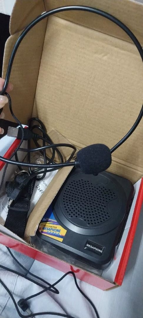 Multi-Function Megaphone Lapel Speaker (Category: Soundbars, Speakers & Amplifiers) located in Manila. Submitted by sdfsolutions (Listing ID 1278026849, Image 1). Description: K150 Multi-Function Megaphone Speaker w/ FM radio, TF card supported and Lapel Mic Equipped with a headset microphone, working with the loudspeaker. Compatible with almost devices as a louder speaker Reverb Control design makes your voice sound stereo Multi-functional produ