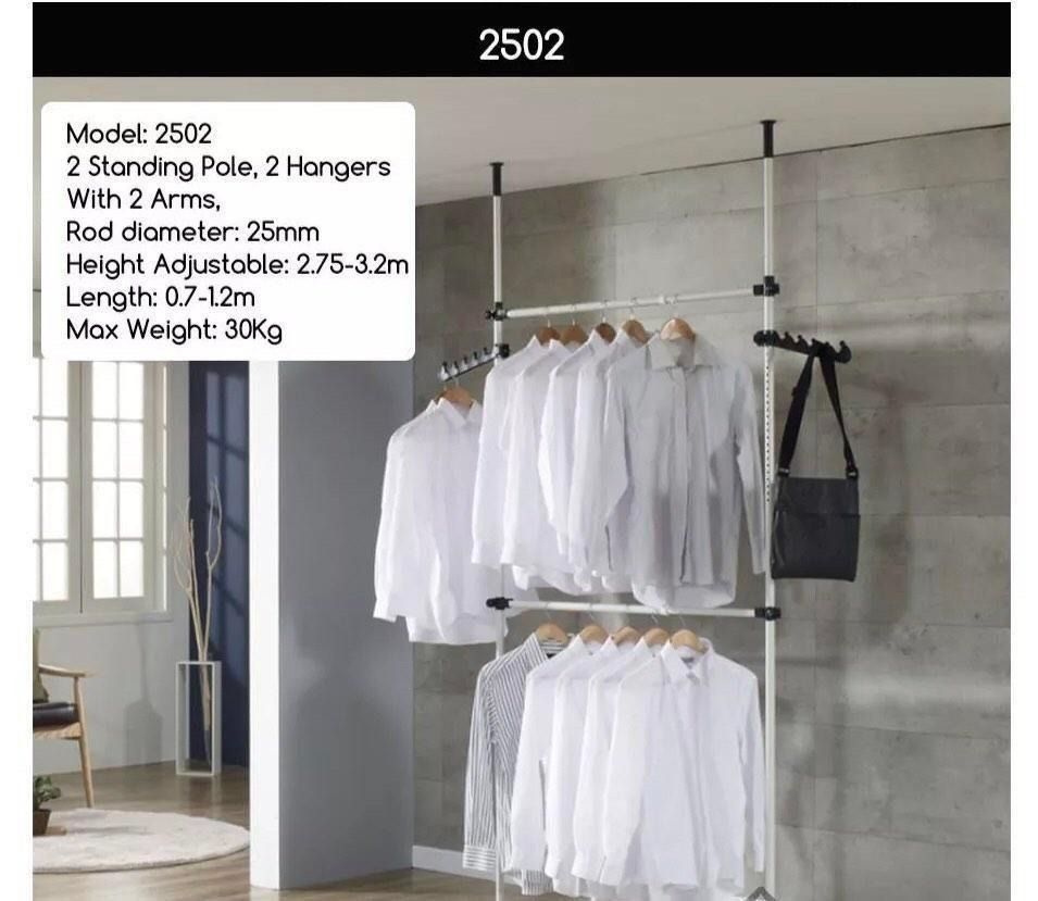 Korean standing pole clothes hotsell rack