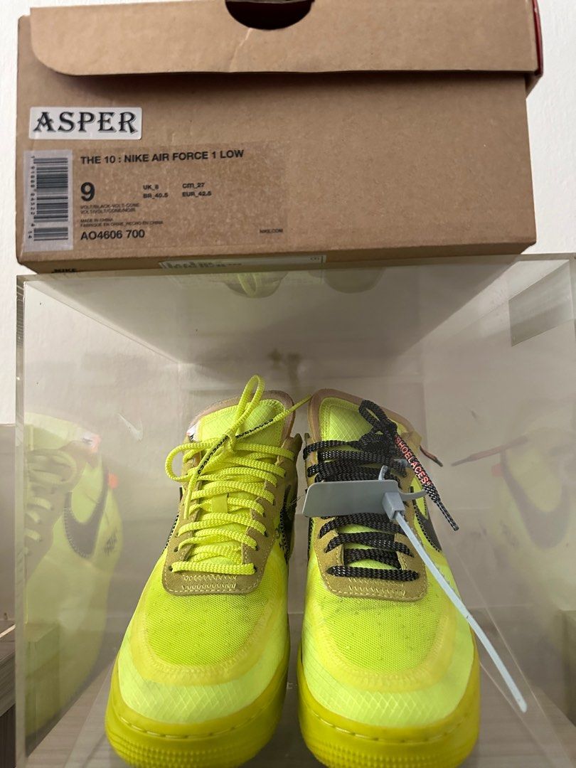 Nike Air Force 1 Low Off White Volt Luxury Sneakers Footwear