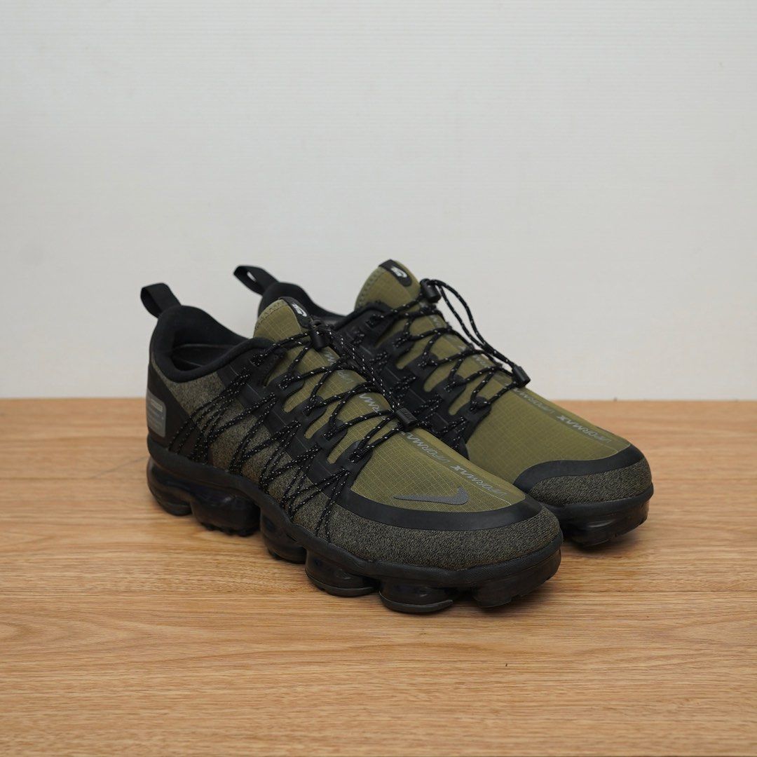 Nike Air VaporMax Run Utility Medium Olive Fesyen Pria Sepatu