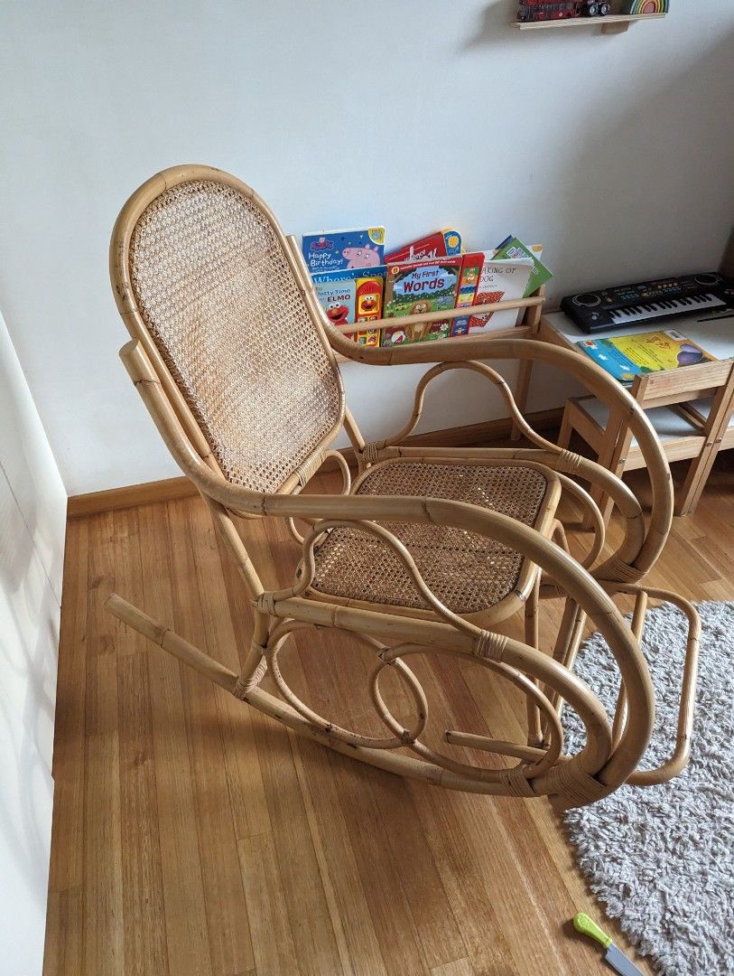 Wicker rocking top chair nursery
