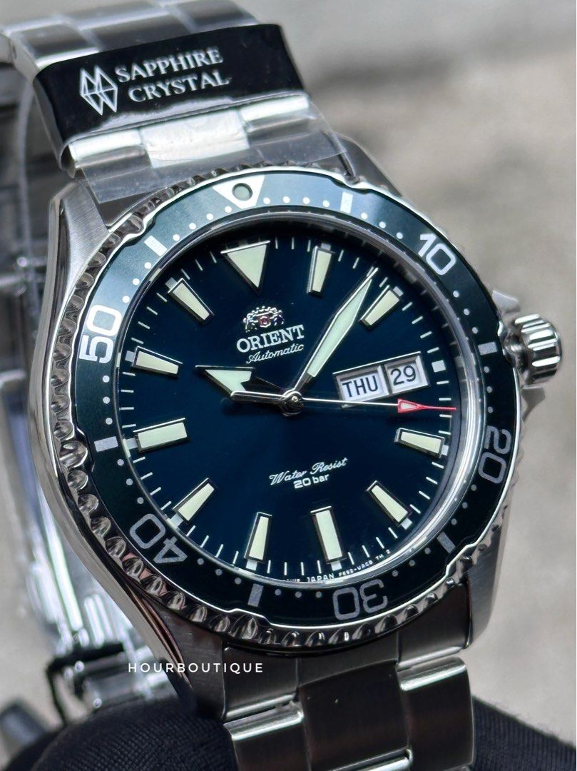Orient Kamatsu Mako 3 Emerald Green Dial Mens Automatic Divers Watch RA AA0004E