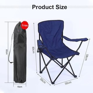 Outdoor Camping Portable Folding Chair For Fishing And Beach With Arm Rest
