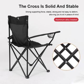 Outdoor Camping Portable Folding Chair For Fishing And Beach With Arm Rest