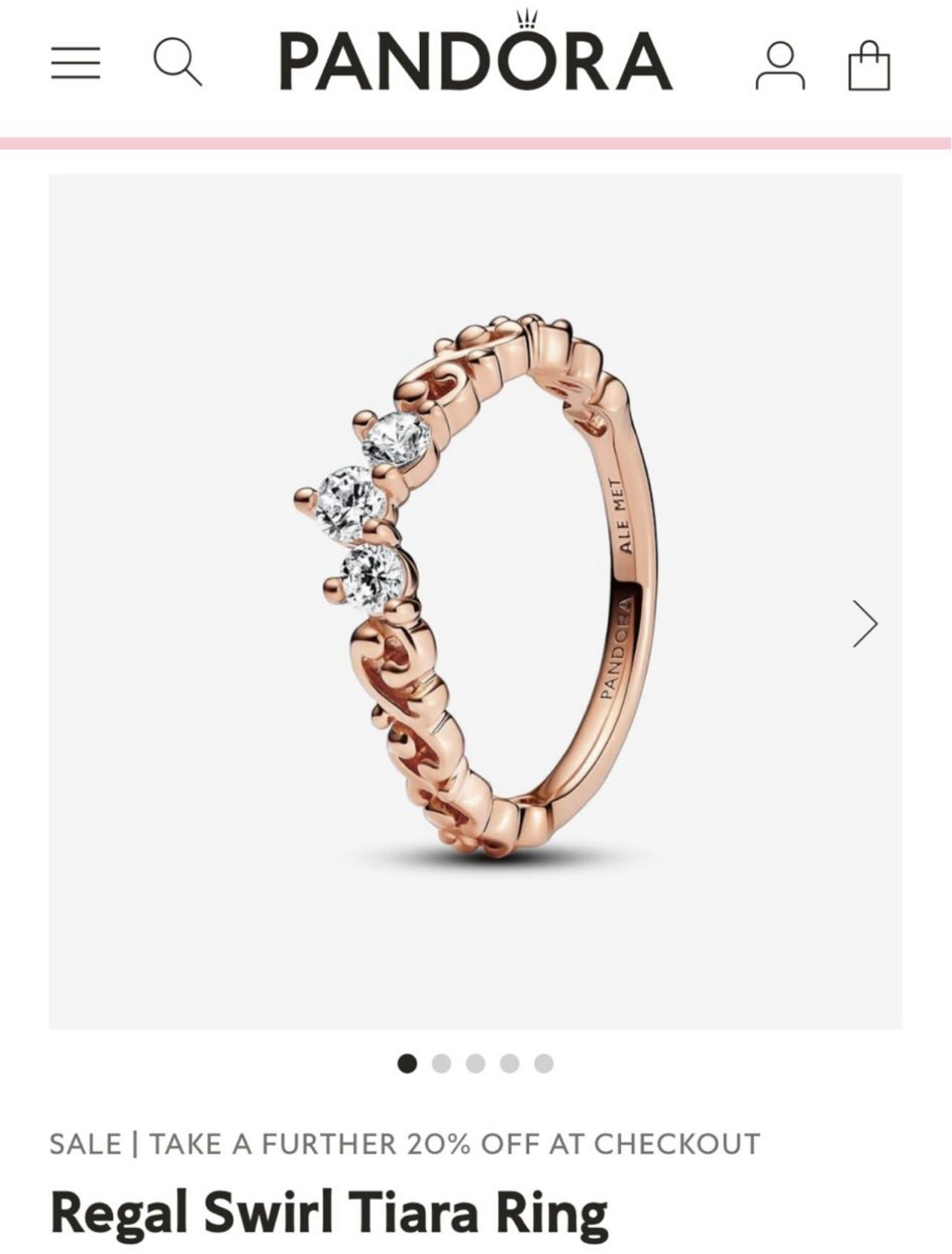 Pandora Ring 14K Rose Gold Luxury Accessories on Carousell