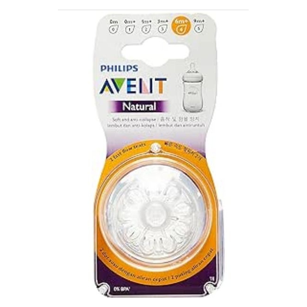 Philips Avent Natural Nipple, Fast flow, 6m+, 2pcs, Babies & Kids ...