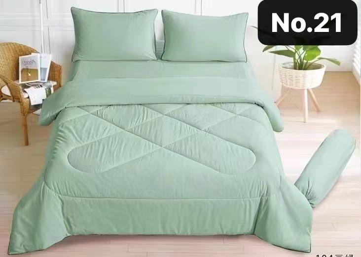 STRANDTALL duvet cover and pillowcase(s), gray-green/dark green