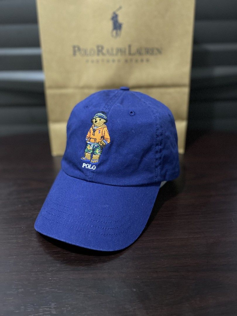 Navy blue polo sale hat with leather strap