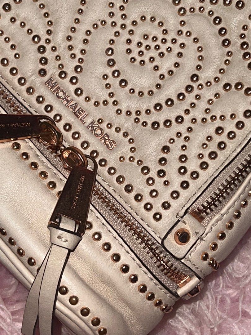 preloved michael kors rhea mini rose studded leather ori Barang