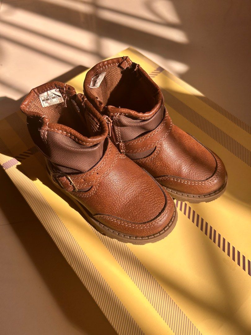 Preloved Simple Joys by Carter s Boys Brown Hugo Boots Babies Kids Babies Kids Fashion on Carousell