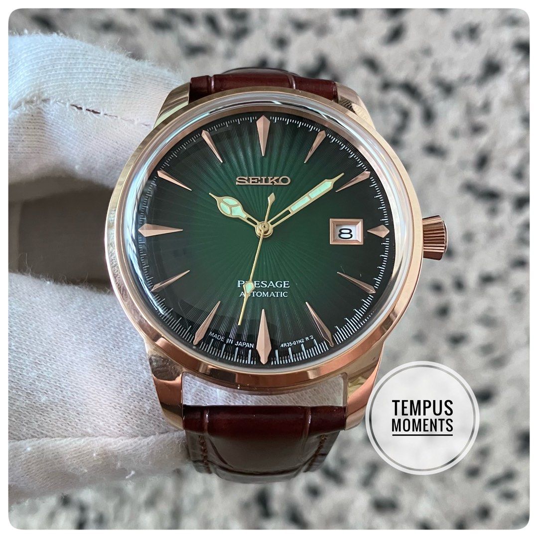 seiko presage rose gold automatic