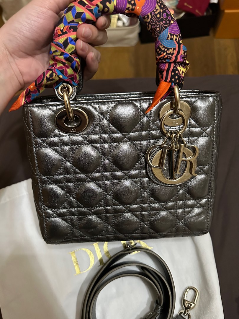 Lady dior gunmetal deals