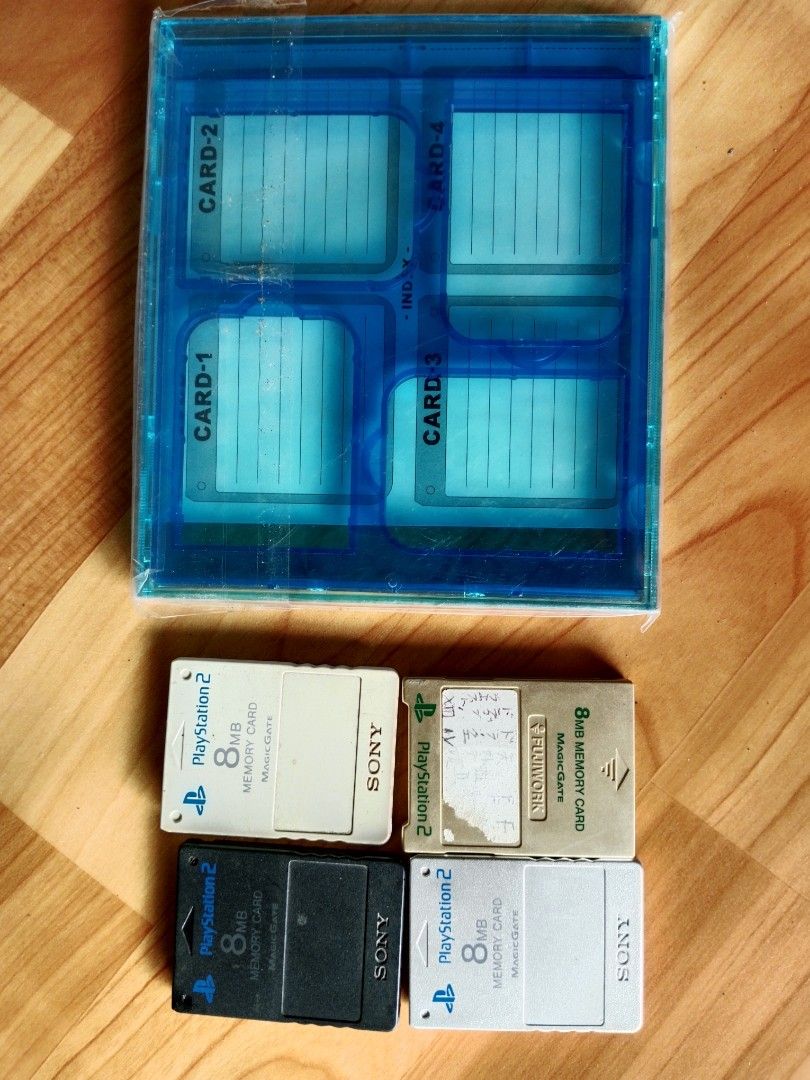 PS2 Memory Cards (Category: Cables & Chargers) located in Tuguegarao City. Submitted by bleem22 (Listing ID 1277876806, Image 2). Description: PS2 memory cards 350 each or take all freeshipping and hori PS1 memory case.