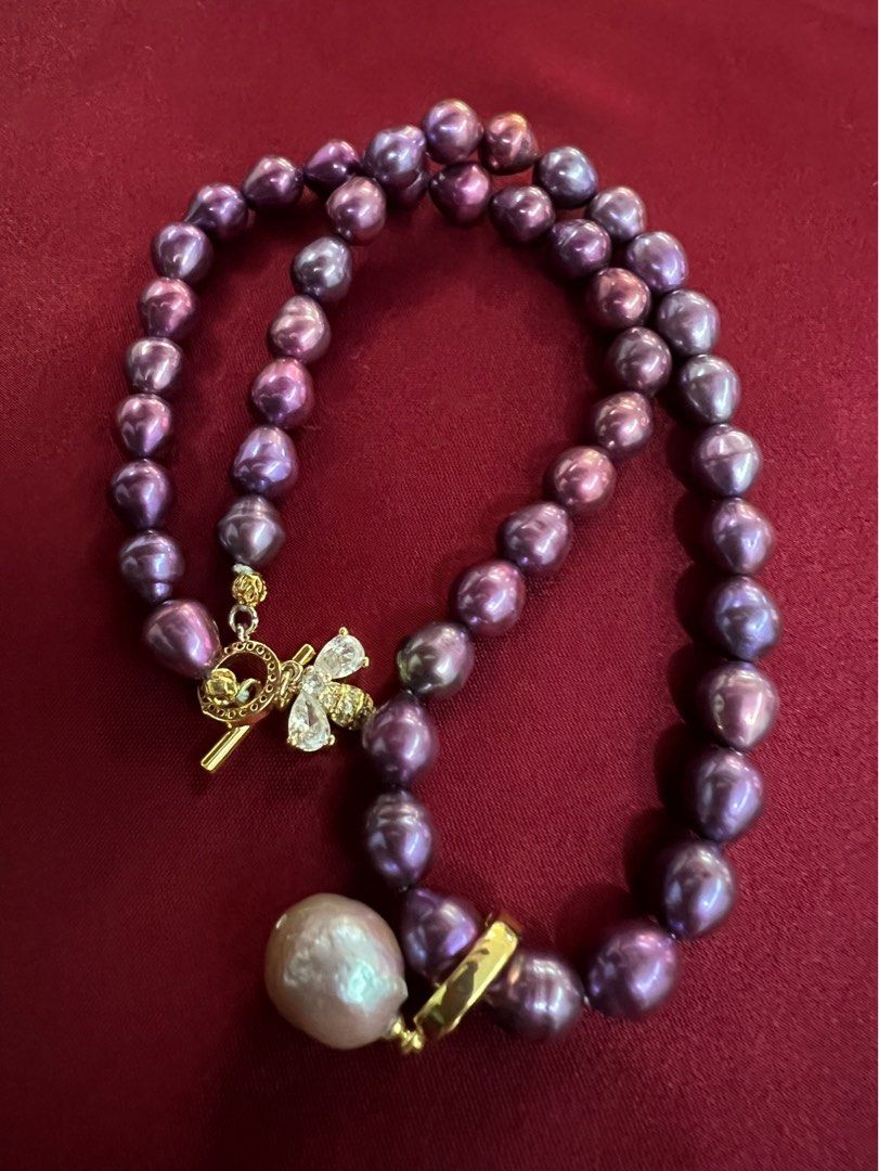 Purple top pearl jewelry