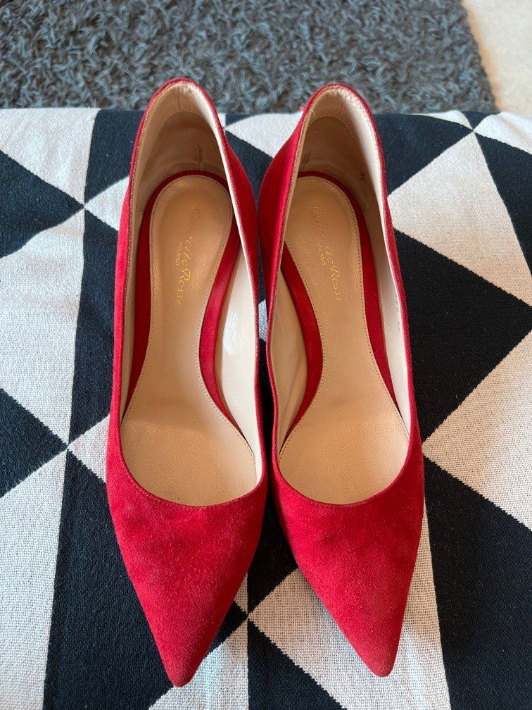 Red Suede Pumps