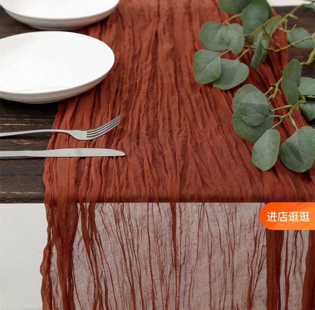 Rustic table runner (Category: Other Home Decor) located in Singapore. Submitted by funnynotch (Listing ID 1277980742, Image 1). Description: As good as new. used once for a short event and sent for professional cleaning. 90cm x 400cm I have 3 pieces left. collect at lorong ah soo.