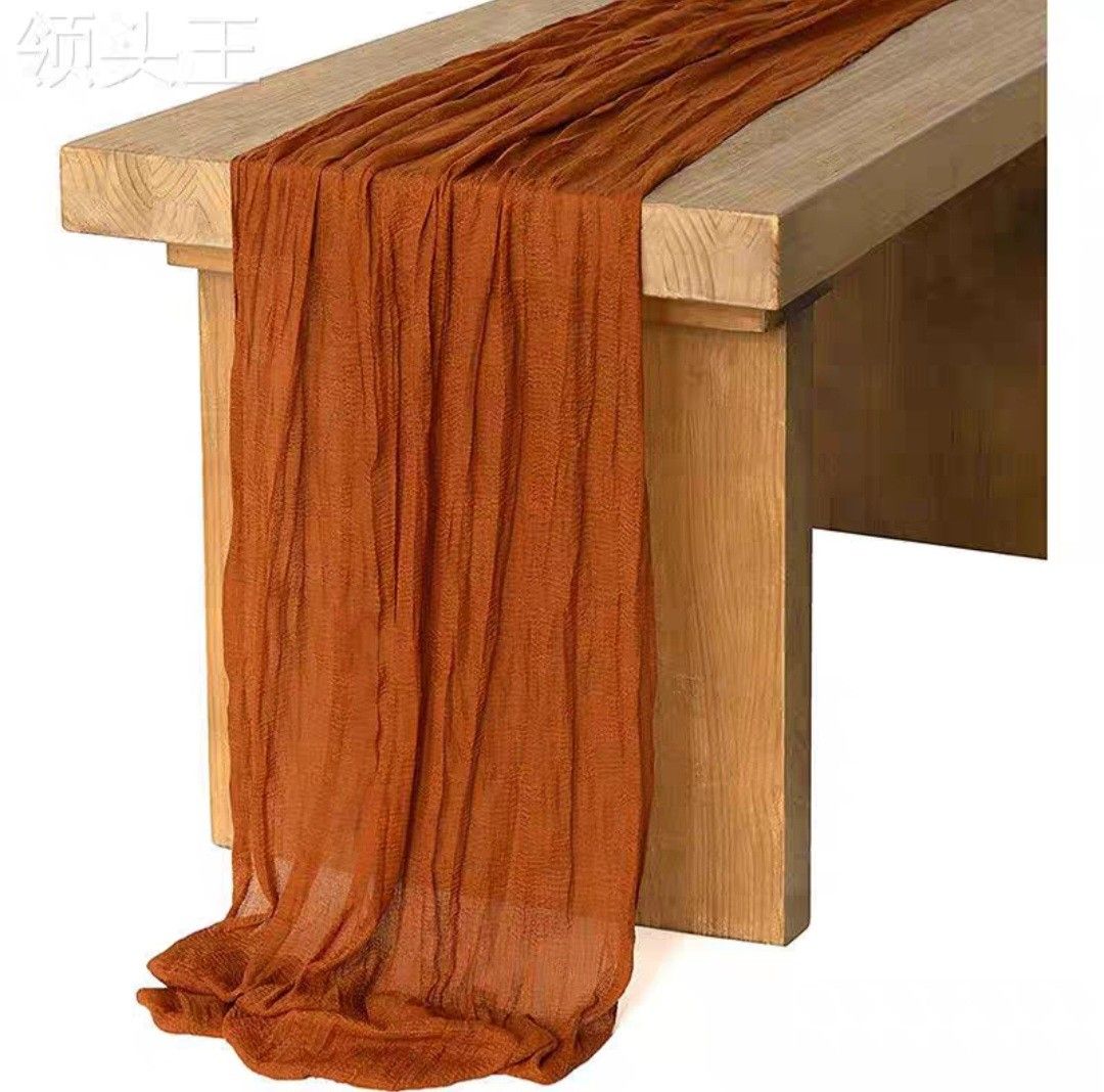 Rustic table runner (Category: Other Home Decor) located in Singapore. Submitted by funnynotch (Listing ID 1277980742, Image 2). Description: As good as new. used once for a short event and sent for professional cleaning. 90cm x 400cm I have 3 pieces left. collect at lorong ah soo.