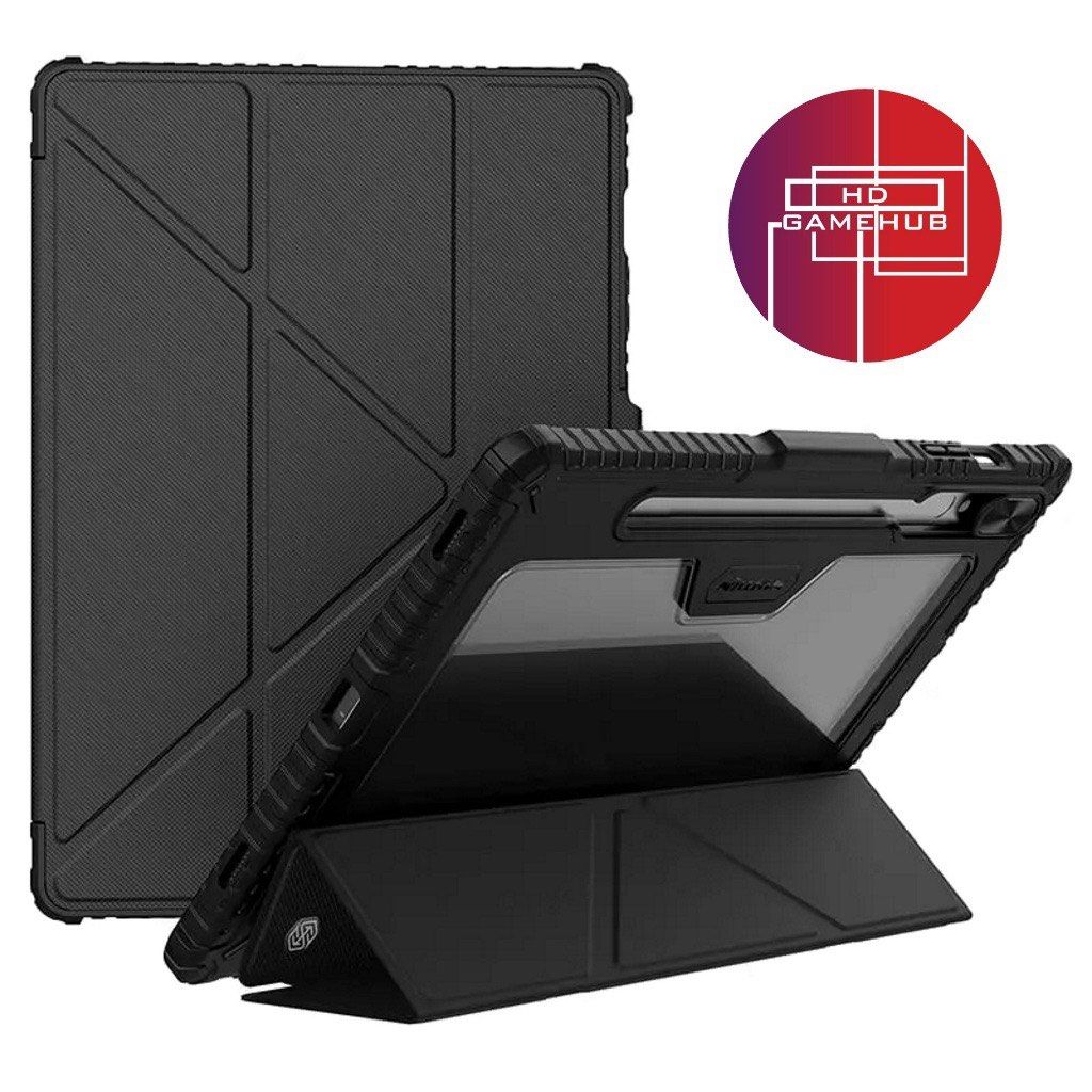 Samsung Tab S9 / S9 Plus NILLKIN Smart Case Bumper CamShield Pro (Category: Cases & Sleeves) located in Quezon City. Submitted by playamerica (Listing ID 1277931421, Image 1). Description: ● Available models: - Samsung Tab S9 (SM-X710 - SM-X716B) - Samsung Tab S9 Plus (SM-X810 - SM-X816B) ● Magnetic Design ● Precise Cutouts ● Strong protection ● 5 Flexible folding position ● Rear Camera Protection ● Easy to slide snap-in design ● Materials: TPU E