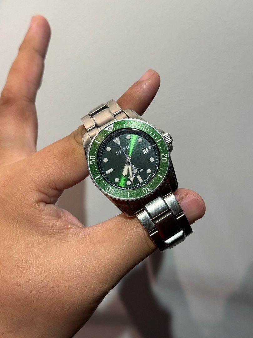 FSOT Seiko Prospex Solar Divers Watch SNE583P1 Green Dial Men s