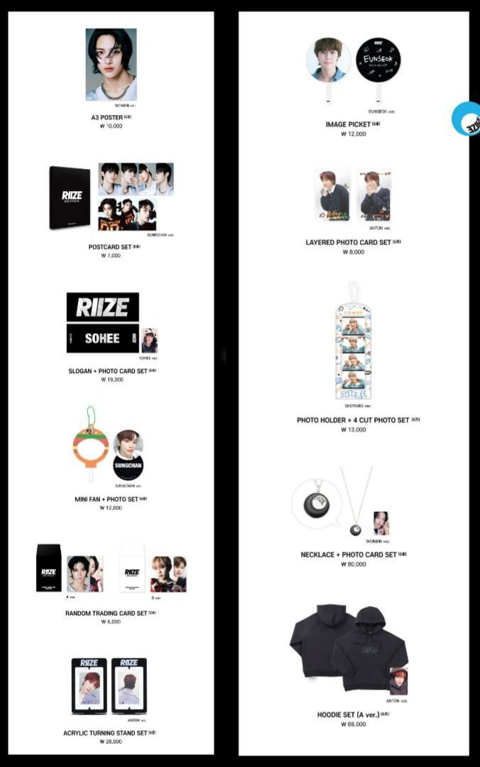 RIIZE EUNSEOK POP-UP 公式MDセット RIIZE Pop Up Store RIIZE UP Official MD – kheartshop