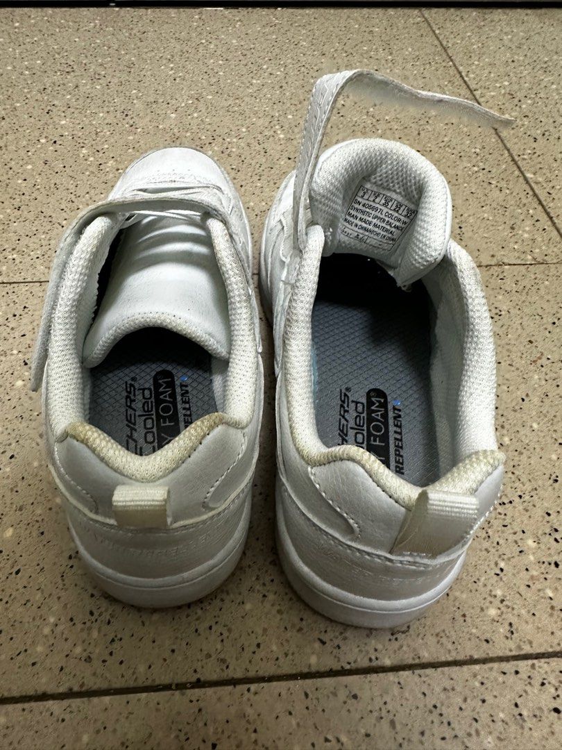 Skechers Air Cooled Memory Foam White Shoe for Kids Luxury