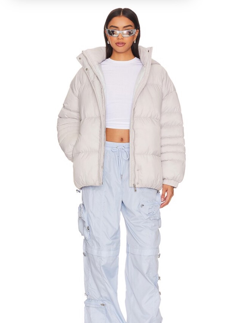 White oversized cheap puffer jacket