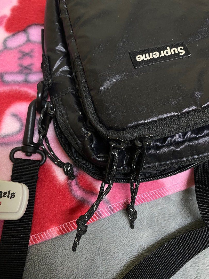 Supreme Black Logo Sling Bag Men s Fashion Bags Sling Bags on