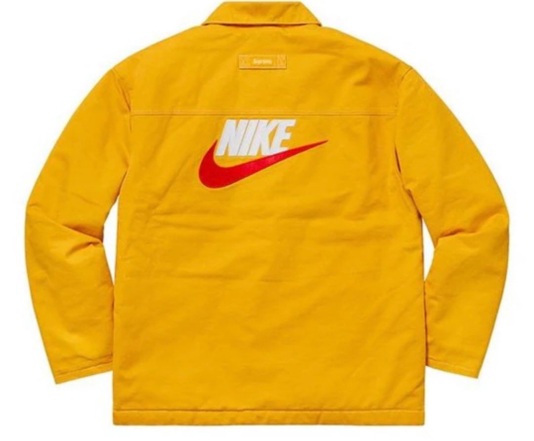Supreme FW18 x Nike Double Zip Quilted Work Jacket Mustard SUP