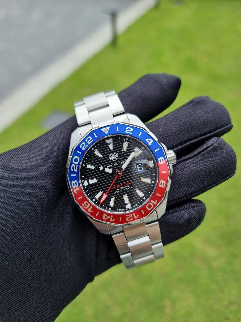 TAG HEUER AQUARACER AQUA RACER GMT PEPSI RED BLUE BEZEL CALIBRE 7 AUTO AUTOMATIC WAY201F.BA0927 WAY201F WAY201 TAGHEUER Luxury Watches on Carousell