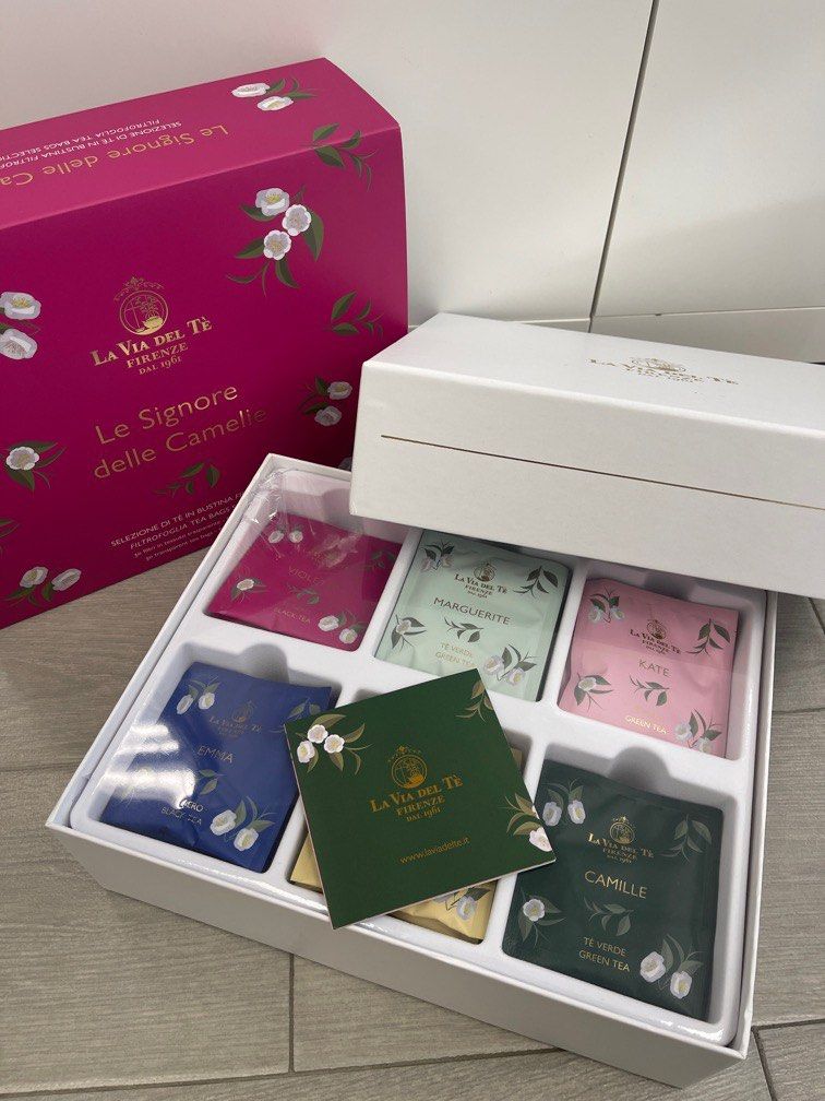 Tea gift Box茶禮盒新年送禮CONFEZIONE REGALO Le Signore delle Camelie, 傢俬＆家居,  廚具和餐具, 茶具配件- Carousell