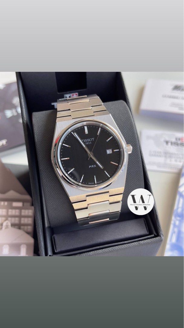 Tissot PRX Quartz EOL Black Dial T137.410.11.051.00, Men's Fashion