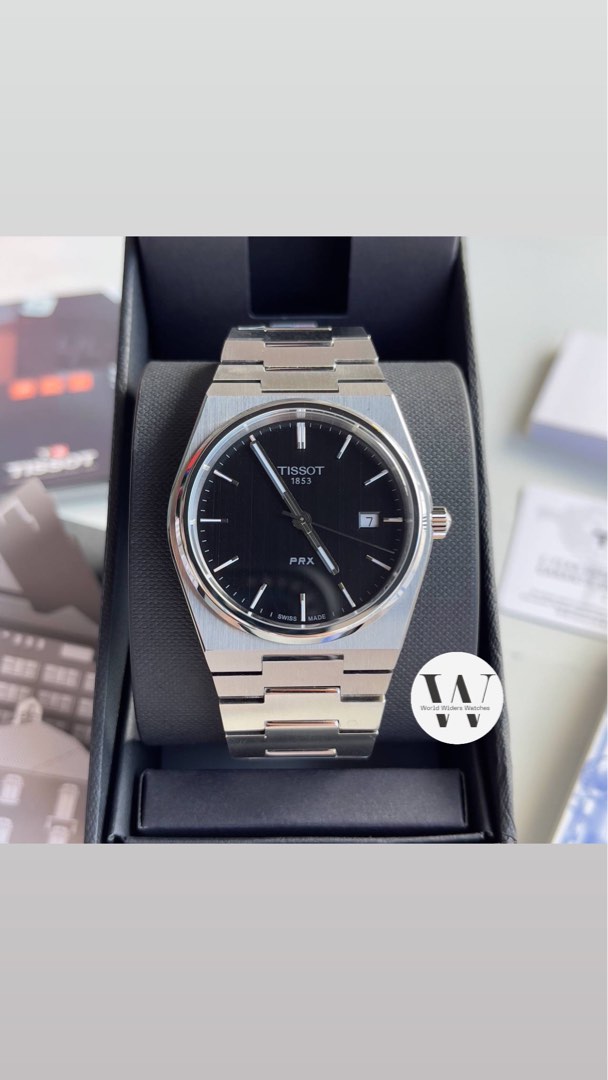 Tissot PRX Quartz EOL Black Dial T137.410.11.051.00, Men's Fashion