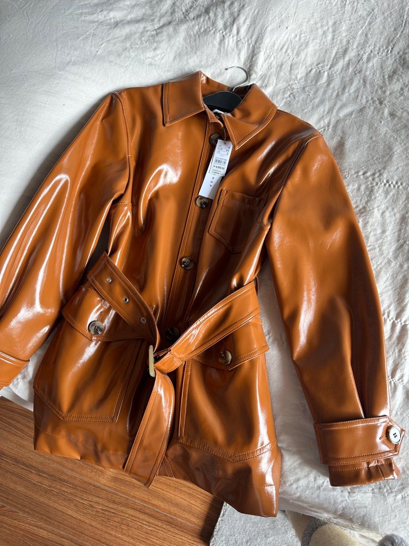 Topshop top patent coat