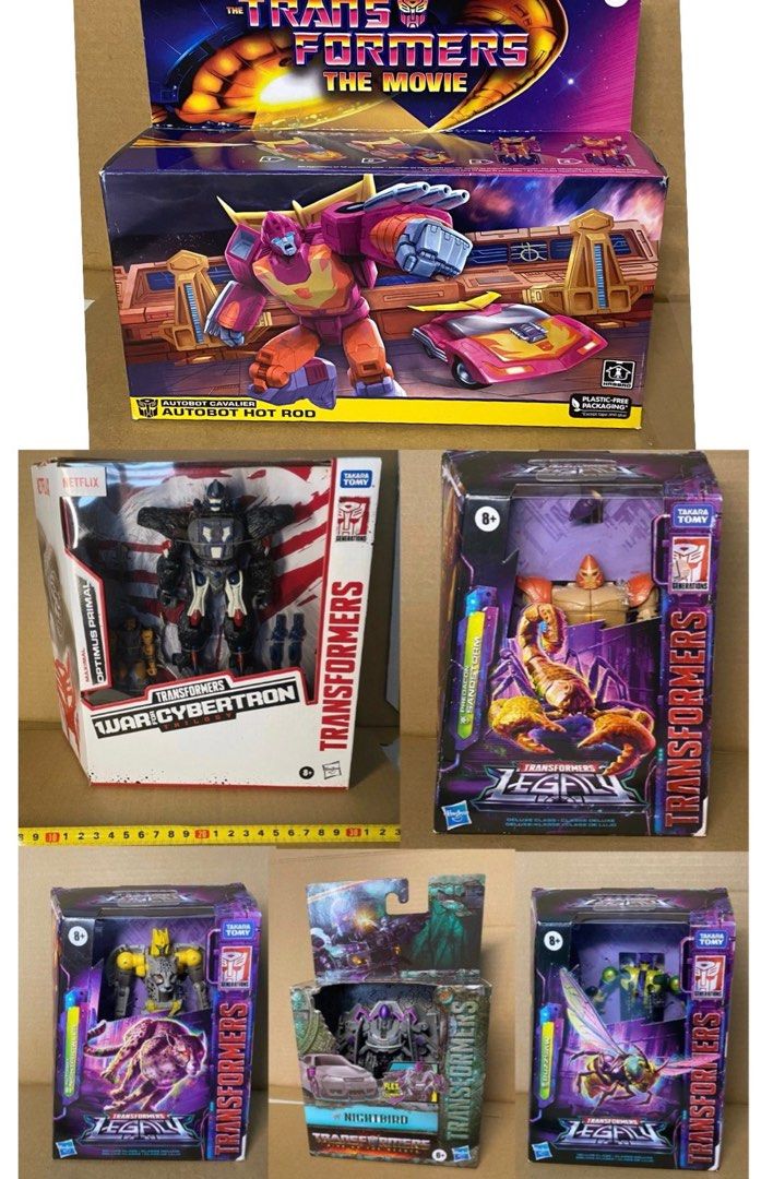 Transformers Legacy deluxe series Autobot Night Prowler 38 Predacon Sandstorm 38 Buzzsaw 38 Rise of the beasts Nightbird 28 War for